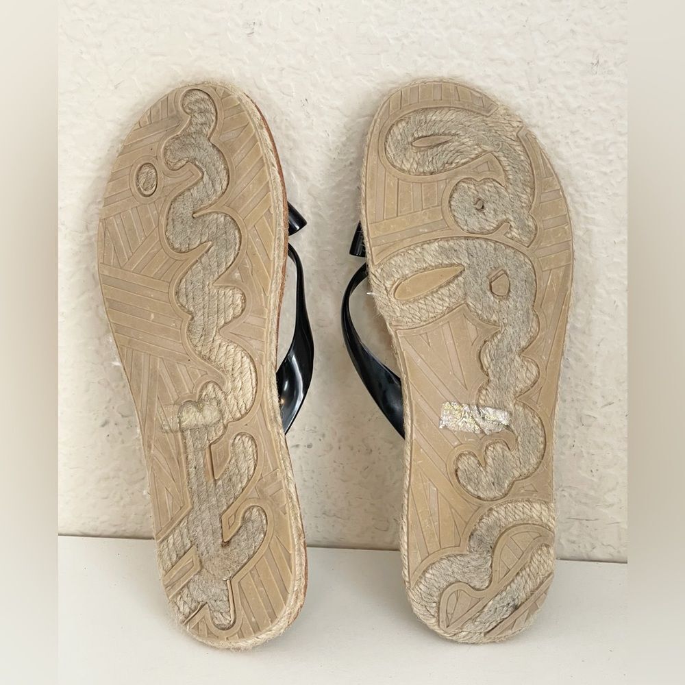 Henri Bendel La Playa Black and Brown flip flop jelly Sandals with Bow Detail 10 - Picture 6 of 11